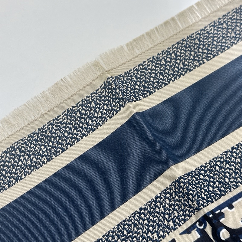 TW4556 Dior 迪奧 經典logo 真絲 方巾 Oblique Diortwin Square Scarf 70 x 70cm Blue Silk-16