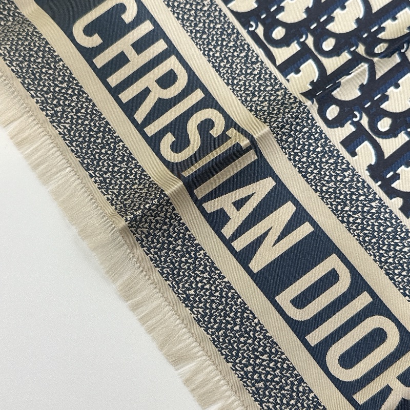 TW4556 Dior 迪奧 經典logo 真絲 方巾 Oblique Diortwin Square Scarf 70 x 70cm Blue Silk-17