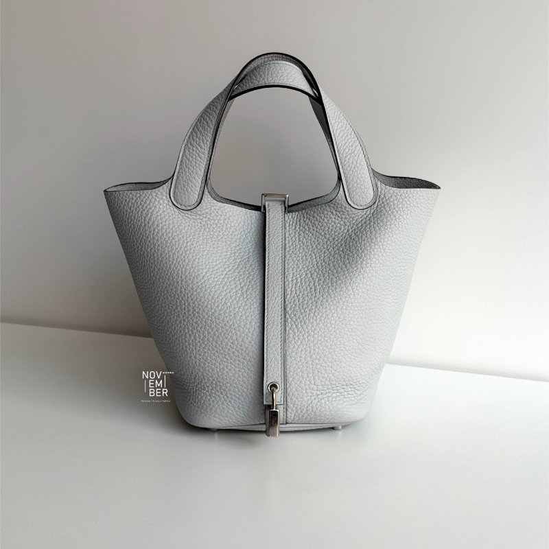 閒置新✨ Hermès 愛馬仕 Picotin18 聖杯藍銀釦-0