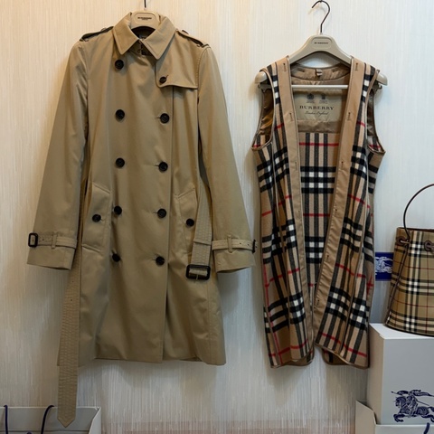 BURBERRY英國蜜色兩件式風衣UK6
