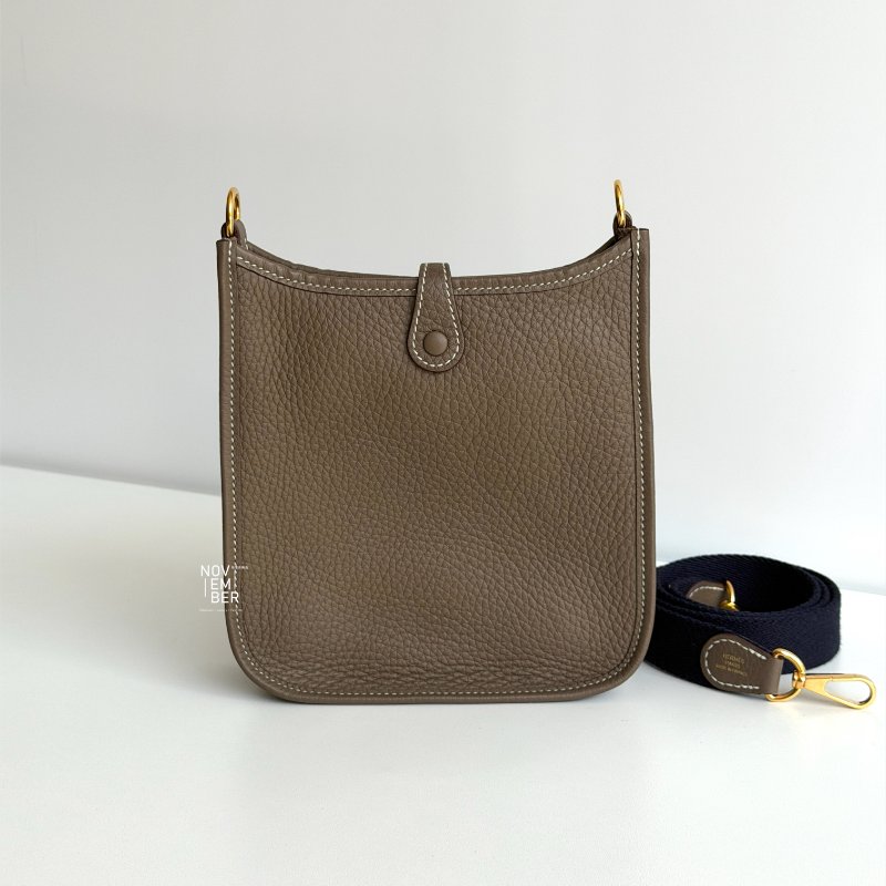 閒置新✨ 全配有購證🙌🏻 Hermès 愛馬仕 Evelyne Mini 大象灰金釦-6