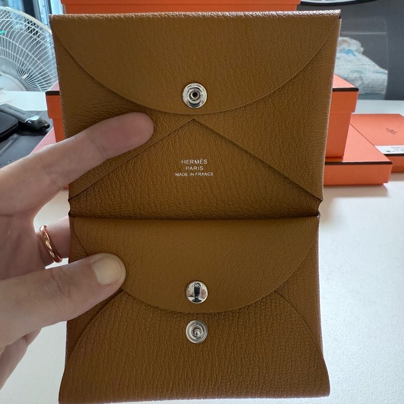 Hermes Calvin duo 摩卡色錢包-10