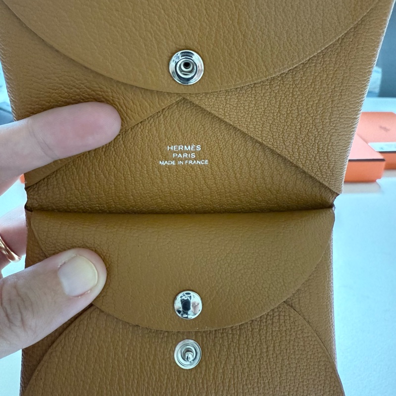 Hermes Calvin duo 摩卡色錢包-11