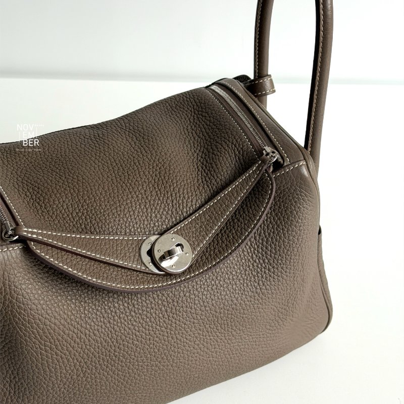 99新🆕 Hermès 愛馬仕 Lindy26大象灰銀釦-2