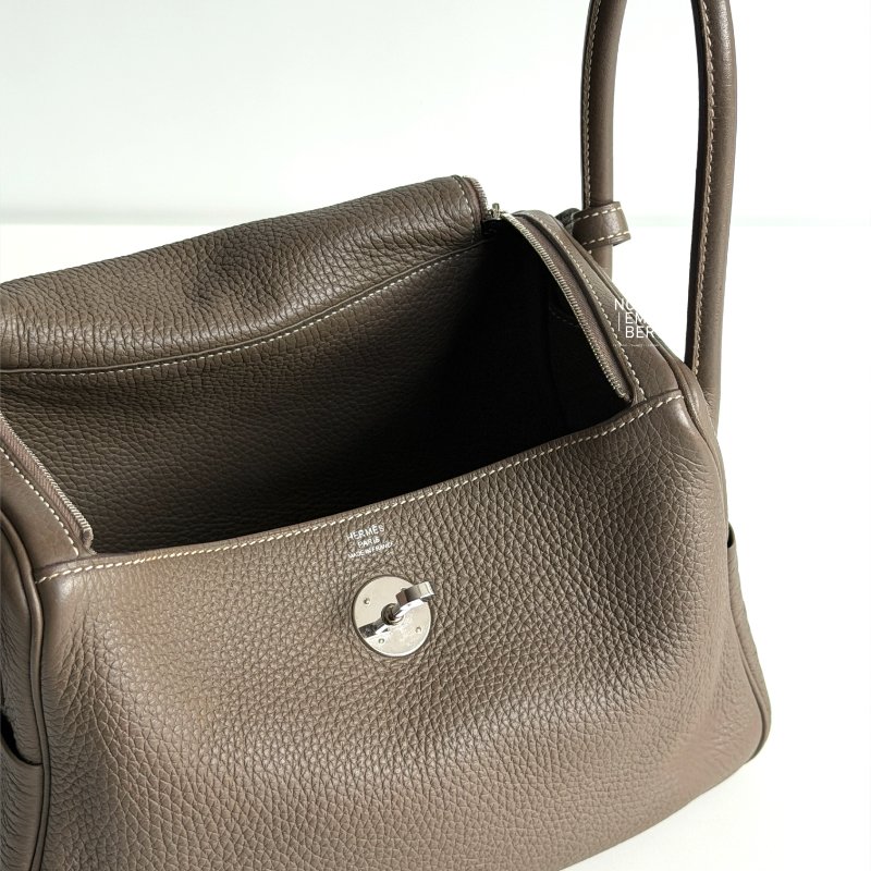 99新🆕 Hermès 愛馬仕 Lindy26大象灰銀釦-3