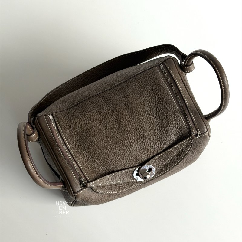 99新🆕 Hermès 愛馬仕 Lindy26大象灰銀釦-5