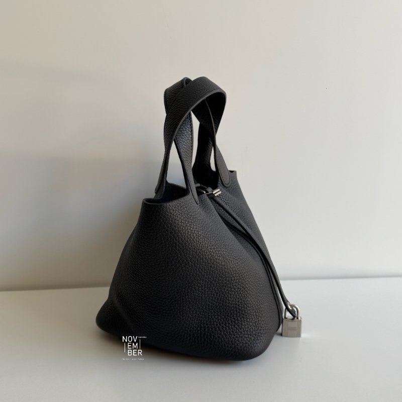 閒置新✨ Hermès 愛馬仕 Picotin18 黑色銀釦-2