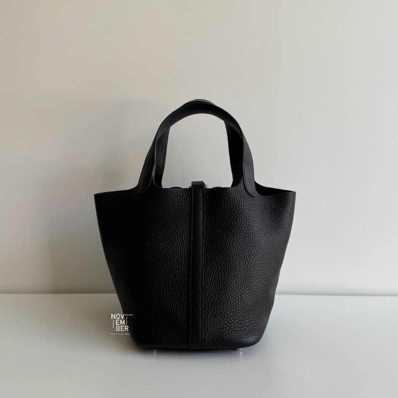 閒置新✨ Hermès 愛馬仕 Picotin18 黑色銀釦-5