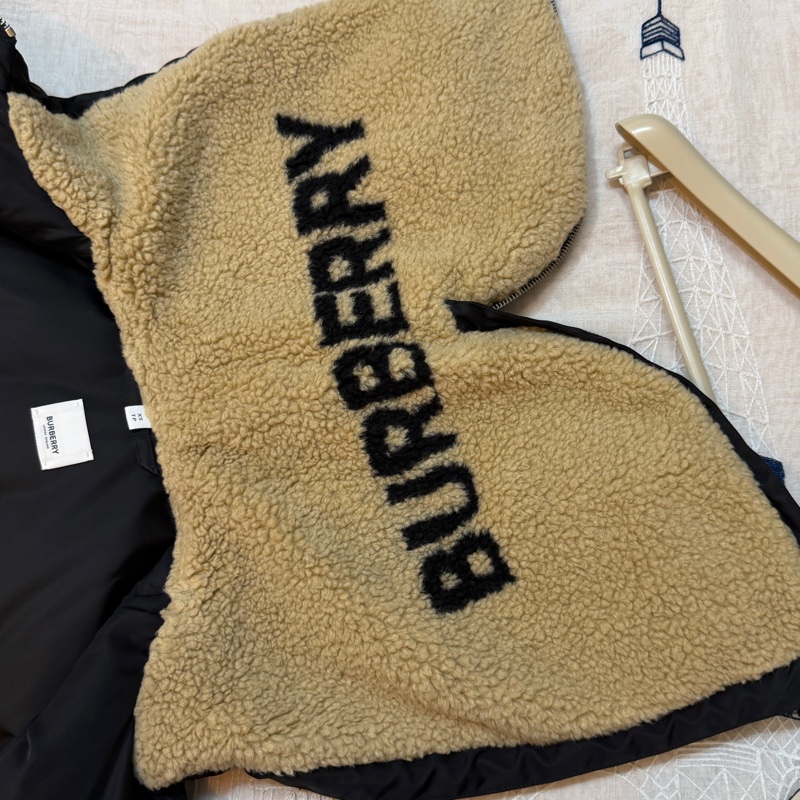 BURBERRY英國黑色連帽鵝絨外套XS-9