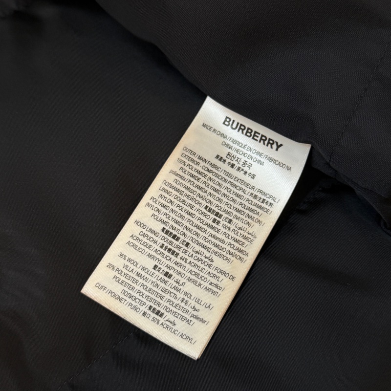 BURBERRY英國黑色連帽鵝絨外套XS-13