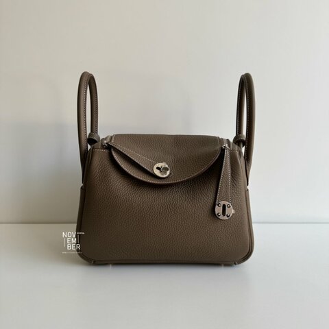 全新全配有購證💖 Hermès 愛馬仕 Lindy26 大象灰銀釦