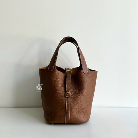 99新🆕 Hermès 愛馬仕 Picotin18 金棕金釦