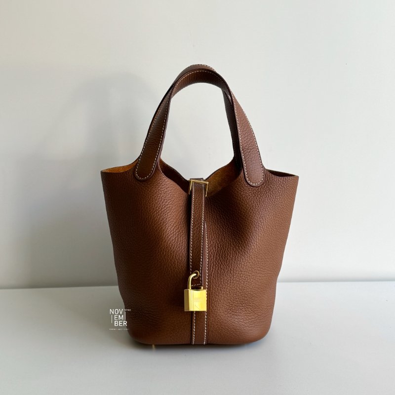 99新🆕 Hermès 愛馬仕 Picotin18 金棕金釦-1