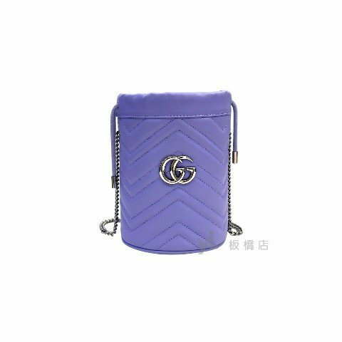 GUCCI包包 GG Marmont紫色牛皮迷你水桶袋575163