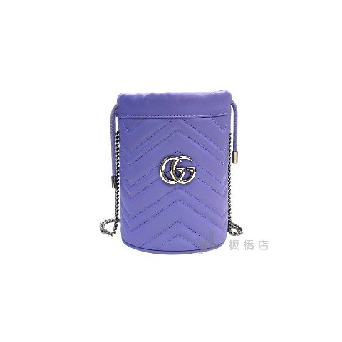 GUCCI包包 GG Marmont紫色牛皮迷你水桶袋575163-0