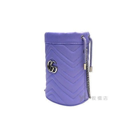 GUCCI包包 GG Marmont紫色牛皮迷你水桶袋575163-1