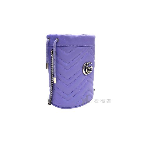 GUCCI包包 GG Marmont紫色牛皮迷你水桶袋575163-2