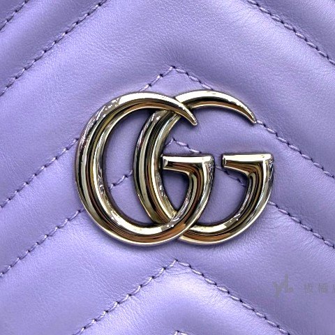 GUCCI包包 GG Marmont紫色牛皮迷你水桶袋575163-6
