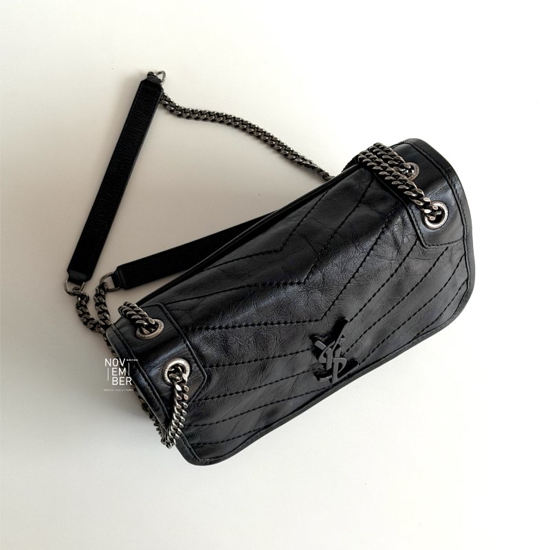 99新🆕 Saint Laurent YSL 聖羅蘭 Nikki Baby 黑色銀鏈-3