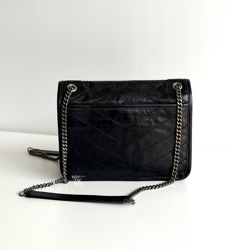 99新🆕 Saint Laurent YSL 聖羅蘭 Nikki Baby 黑色銀鏈-6