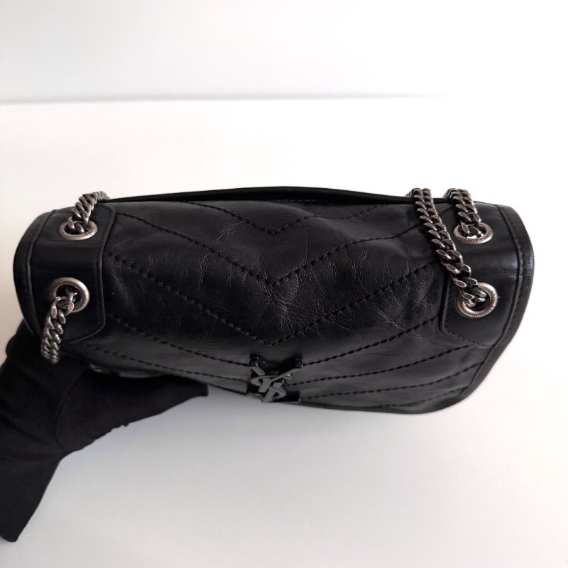99新🆕 Saint Laurent YSL 聖羅蘭 Nikki Baby 黑色銀鏈-10