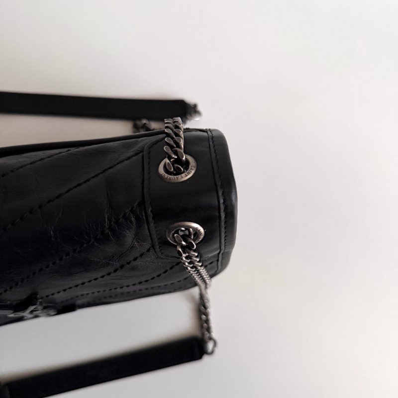 99新🆕 Saint Laurent YSL 聖羅蘭 Nikki Baby 黑色銀鏈-15