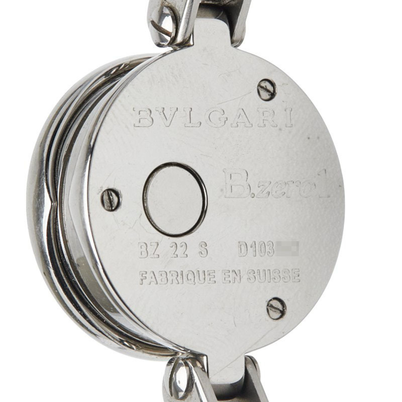 寶格麗 B.zero1 12P 鑲鑽藍色錶盤手環腕錶 BZ22S 石英不鏽鋼女錶-3