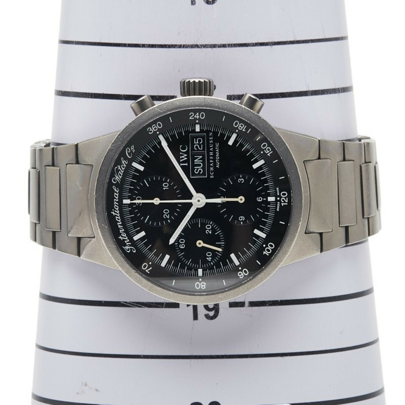IWC 沙夫豪森 GST 計時腕錶 IW370703 自動黑色錶盤鈦金屬男士 SCHAFFHAUSEN-7