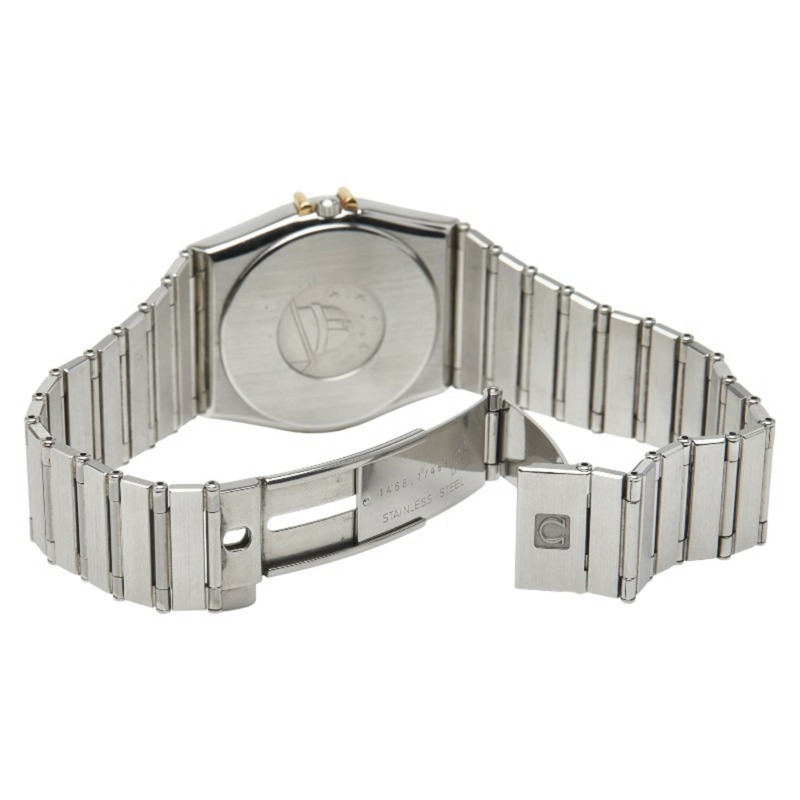 歐米茄星座系列腕錶,石英機芯,白色錶盤,不鏽鋼錶殼,黃金錶帶,女士款,OMEGA-2