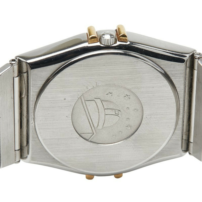 歐米茄星座系列腕錶,石英機芯,白色錶盤,不鏽鋼錶殼,黃金錶帶,女士款,OMEGA-3