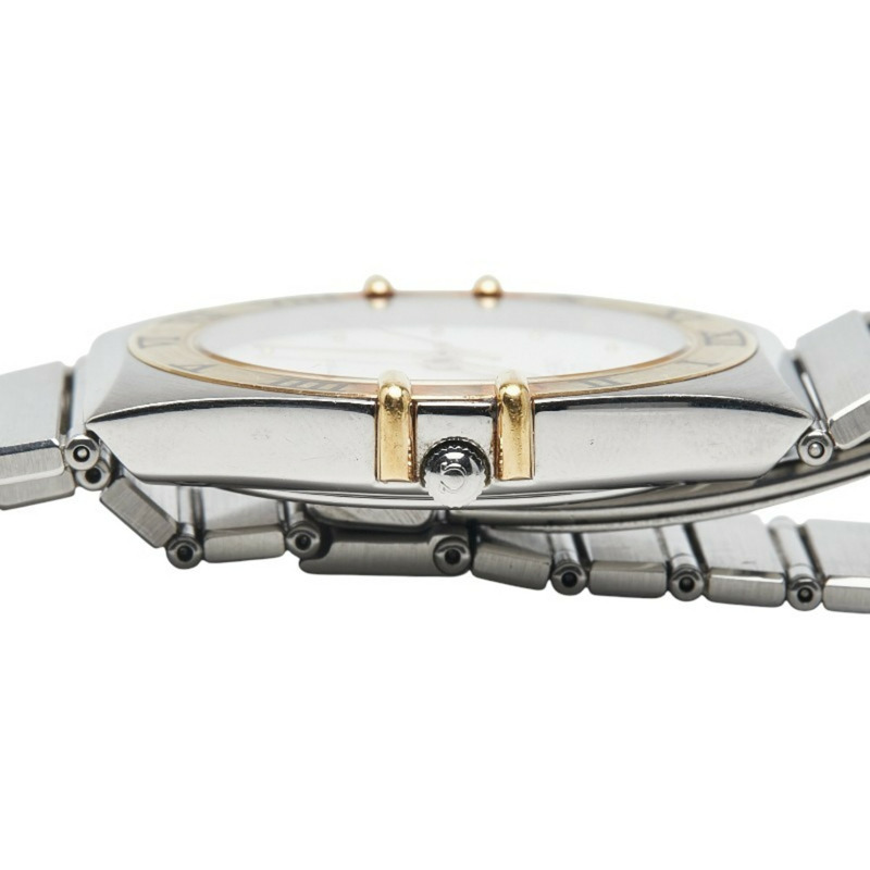 歐米茄星座系列腕錶,石英機芯,白色錶盤,不鏽鋼錶殼,黃金錶帶,女士款,OMEGA-4