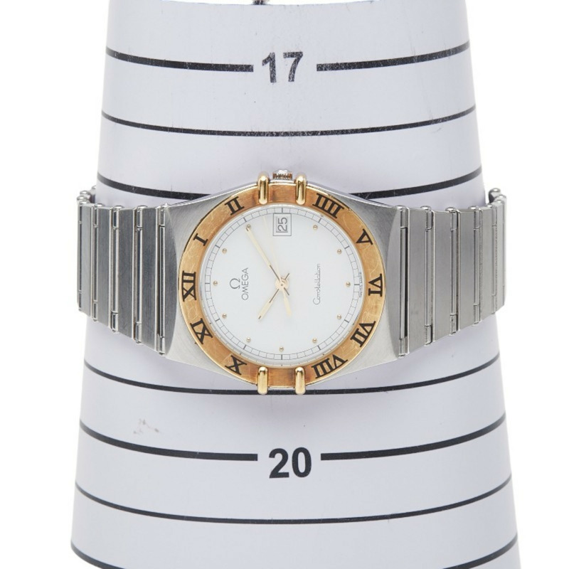 歐米茄星座系列腕錶,石英機芯,白色錶盤,不鏽鋼錶殼,黃金錶帶,女士款,OMEGA-6