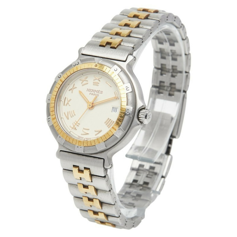 愛馬仕 Captain Nemo 石英腕錶,米色錶盤,不鏽鋼鍍層,女士款-1