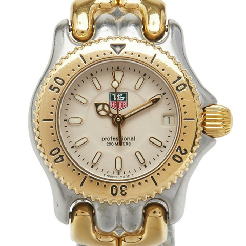 TAG Heuer 豪雅 WG1421-0 石英錶 米色錶盤 不鏽鋼鍍層 女士腕錶