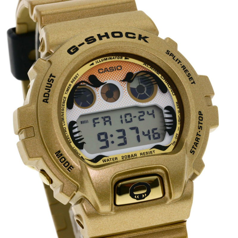 卡西歐 DW-6900GDA G-Shock 達摩圖案金色樹脂男士手錶-3