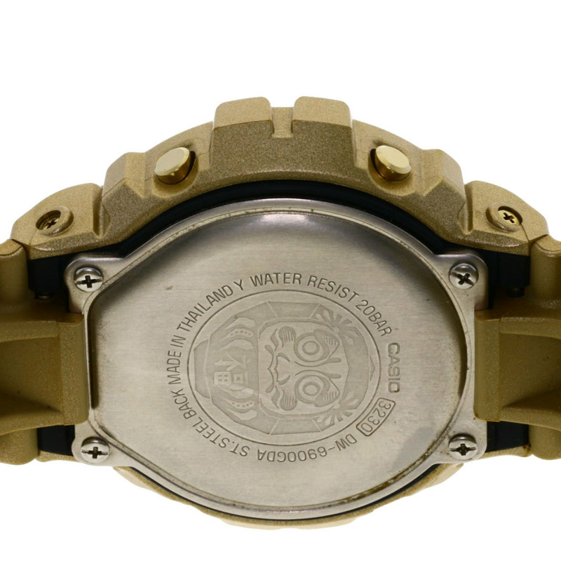 卡西歐 DW-6900GDA G-Shock 達摩圖案金色樹脂男士手錶-6