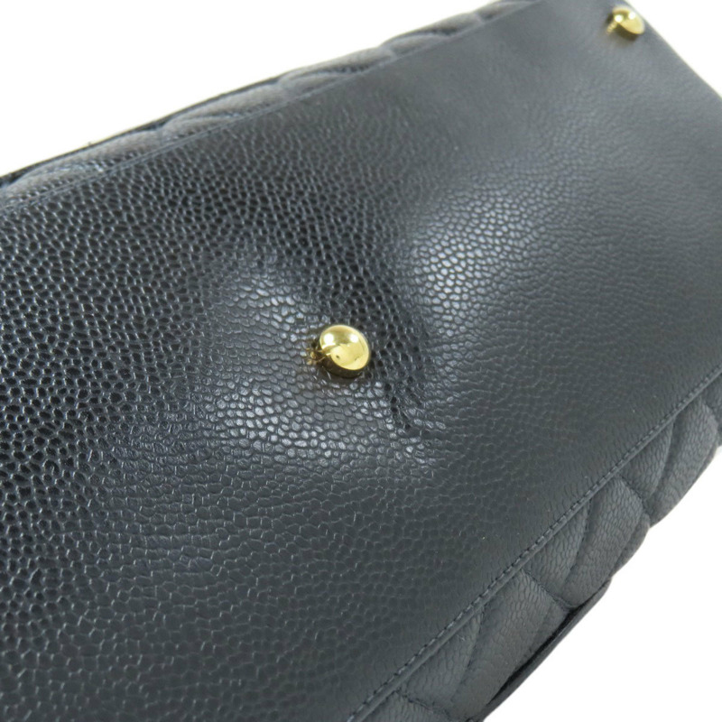 香奈兒女士絎縫 Coco Mark 金色五金波士頓包,粒面小牛皮材質。-17