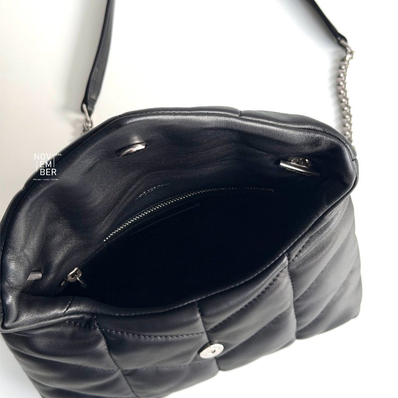 99新🆕 Saint Laurent YSL 聖羅蘭 Lou Lou puffer mini黑色銀鏈-4