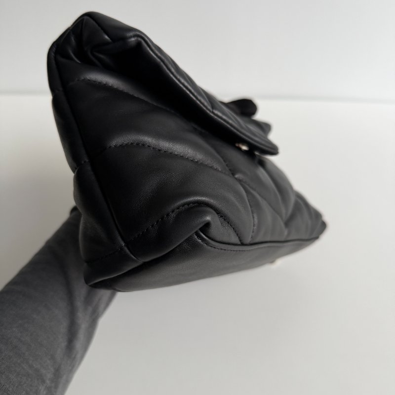 99新🆕 Saint Laurent YSL 聖羅蘭 Lou Lou puffer mini黑色銀鏈-6