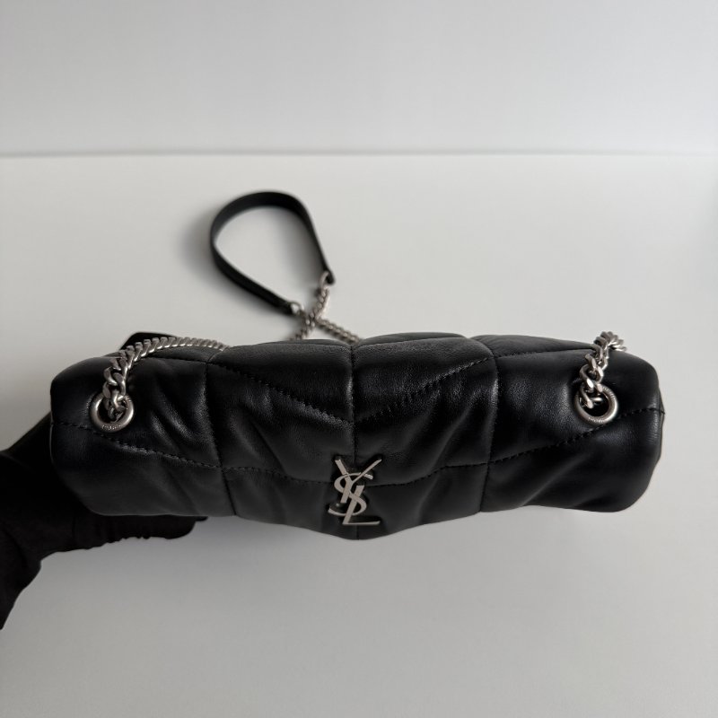 99新🆕 Saint Laurent YSL 聖羅蘭 Lou Lou puffer mini黑色銀鏈-9
