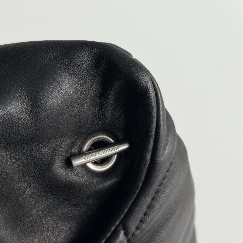 99新🆕 Saint Laurent YSL 聖羅蘭 Lou Lou puffer mini黑色銀鏈-11