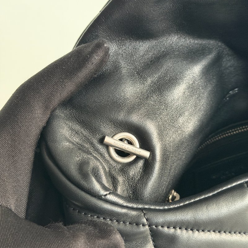 99新🆕 Saint Laurent YSL 聖羅蘭 Lou Lou puffer mini黑色銀鏈-13