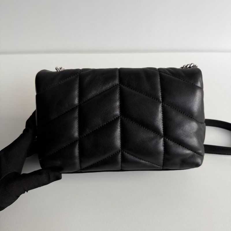 99新🆕 Saint Laurent YSL 聖羅蘭 Lou Lou puffer mini黑色銀鏈-14