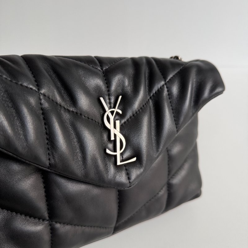 99新🆕 Saint Laurent YSL 聖羅蘭 Lou Lou puffer mini黑色銀鏈-15