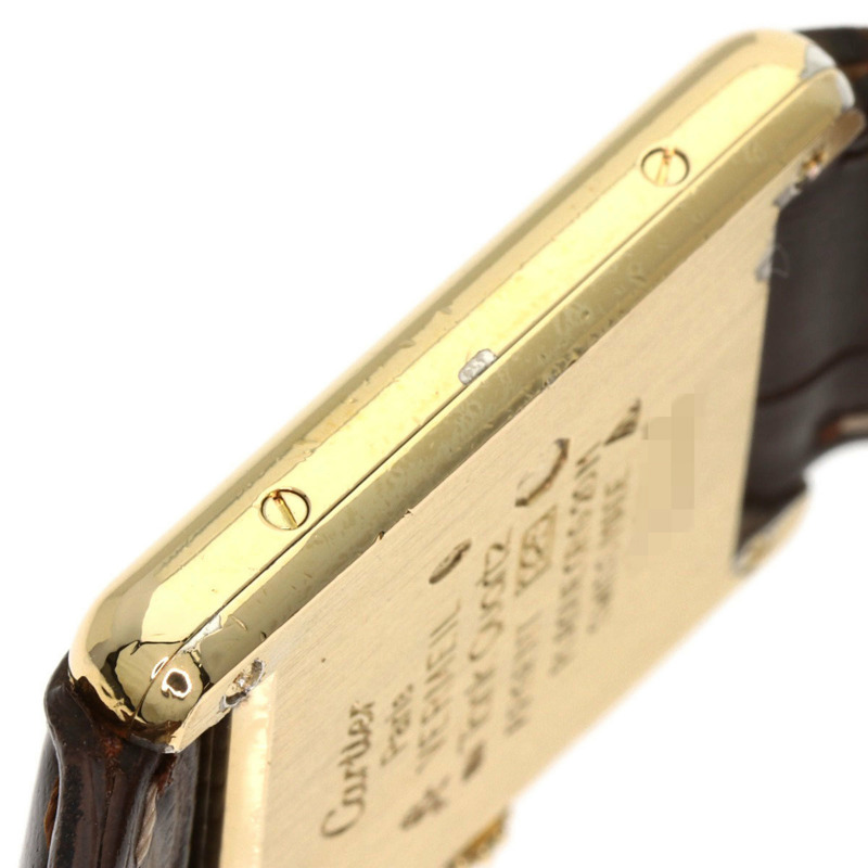 卡地亞 Must Tank Vermeil 女士腕錶,銀色皮革錶帶-15