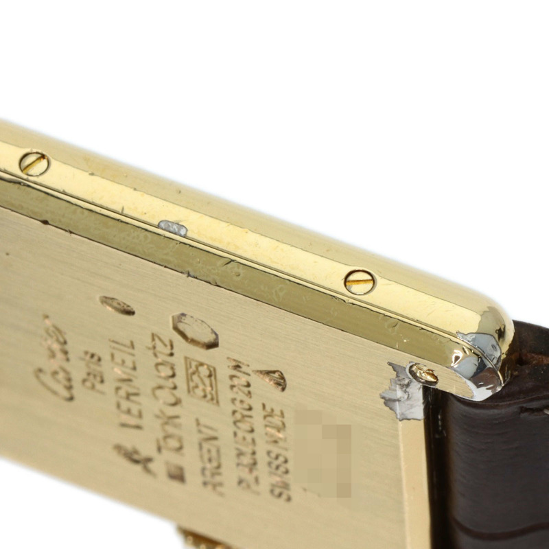 卡地亞 Must Tank Vermeil 女士腕錶,銀色皮革錶帶-16