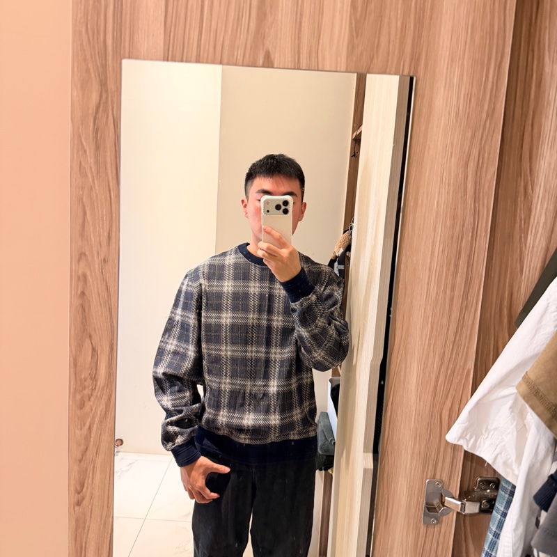 2025春夏季英迪格藍針織長袖大學T L號-3