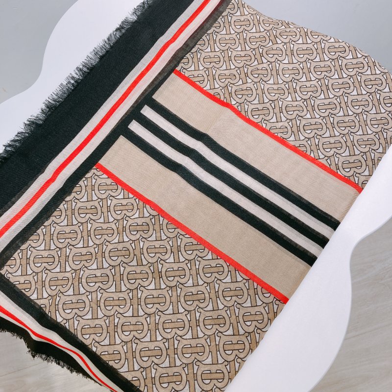 TW4550 Burberry 巴寶莉JB Logo方圍巾 Supreme Scarf 140 x 140cm 51% Wool x 49% Slik-2