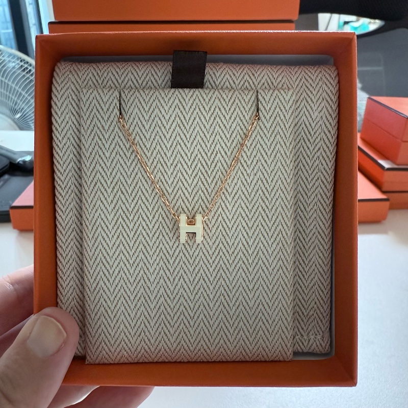 Hermes Mini Pop H項鍊 白色-5