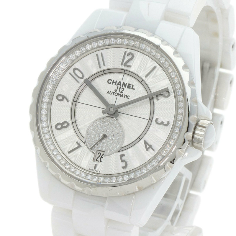 香奈兒 H3841 J12-365 男童鑽石白色陶瓷腕錶-2